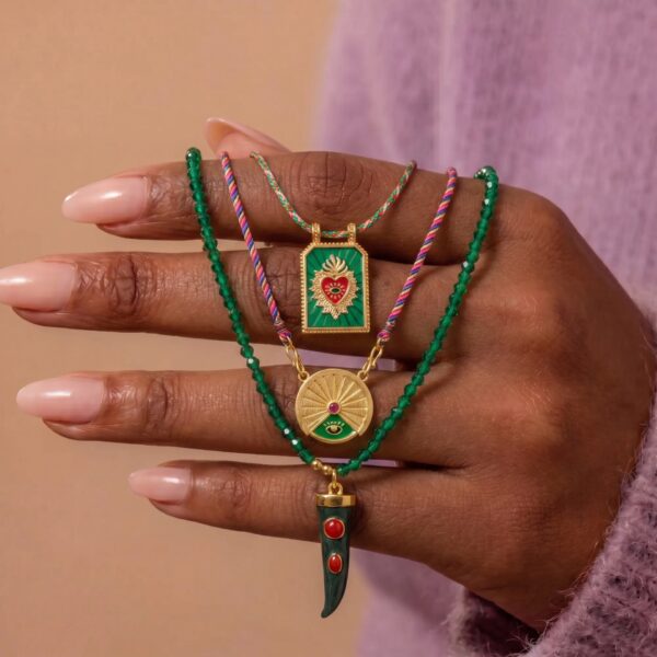 Wholesale Colorful Rope Pendant Necklace With Copper Geometric Charms Heart Square Disc Chili Pepper Motif Trendy Jewelry Accessory For Everyday Wear And Boutique Gift
