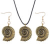 oly-2acbda3b36c39930a6e95f6d946f6686 Wholesale Vintage Conch Shell Pendant Earrings And Necklace Set Zinc Alloy Electroplated Fashion Jewelry For Women Boutique Resale Accessory