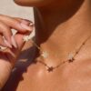 Wholesale Trendy Star Moon Celestial Necklace Tone Stainless Steel Electroplated Fashion Jewelry Accessory For Boutique Resale