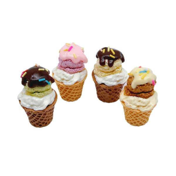 oly-2afb9dcbd6aceab998d3d1c128dcadbb Wholesale Resin Ice Cream Cone Ornament Rainbow Shattered Purple DIY Jewelry Accessory Bag Charm Keychain