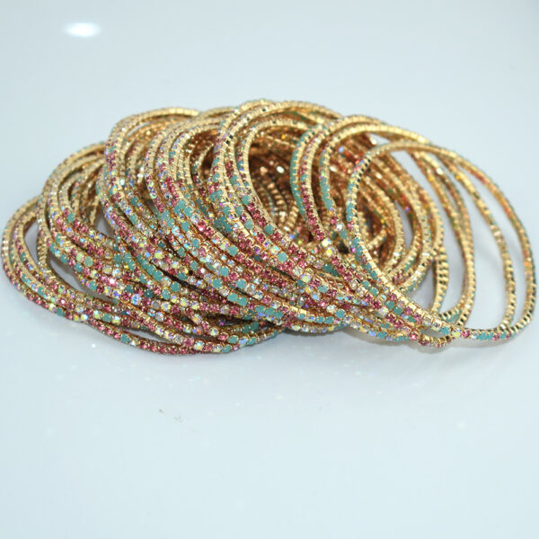 oly-2b301251d135ed3b49f4bb47bb1b8a01 Wholesale 10 Pack Copper Alloy Electroplated Rhinestone Stretch Bracelets For Women Casual Party Jewelry Accessory