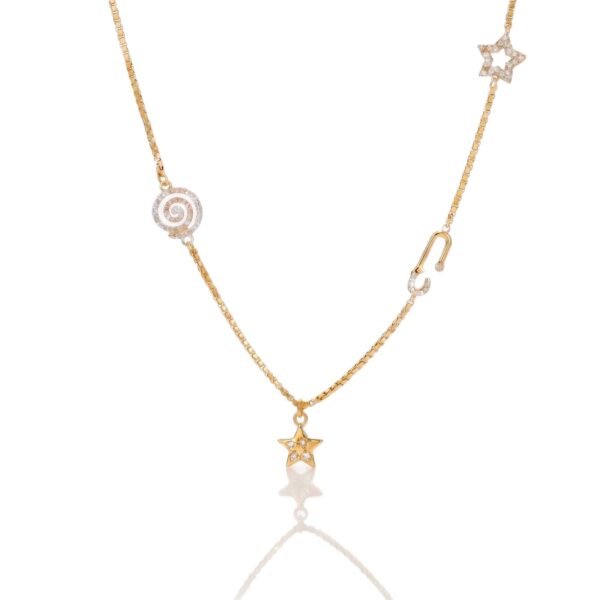oly-2baf8c464fe4d35d0c3d4163865390e3 Wholesale Star Moon Heart Zircon Pendant Necklace Electroplating Copper Fashion Accessory Trendy Gift For Casual Everyday Wear And Boutique Resale