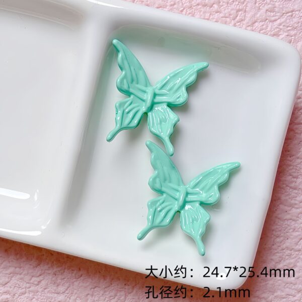 oly-2bc4a6ba111254fc34caa41772028761 Wholesale Stylish Acrylic Painted Butterfly Loose Beads for DIY Jewelry Making, Multicolor Fashion Accessory for Bracelet Necklace Phone Charm