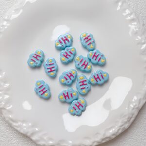 04-light blue / Size is about 25mm, hole diameter is about 3.5mm