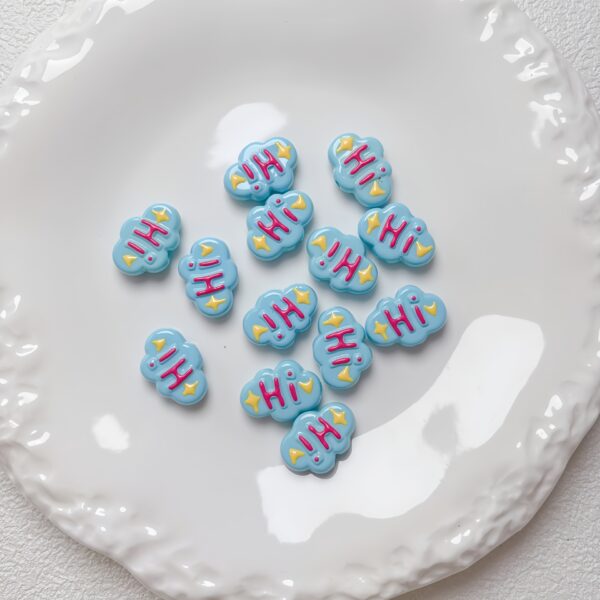 Wholesale Cloud Shape Acrylic Loose Beads Drip Oil Finish for DIY Phone Chain Bag Charm Jewelry Making