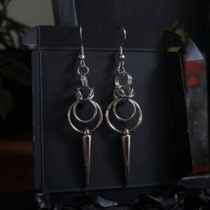 Wholesale Vintage Double Ring Drop Earrings For Women Silver Tone Alloy Punk Retro Pendant Jewelry Fashion Accessory Gift Resale
