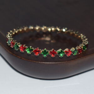 Sl-1238- bracelet gold plated red and green 4