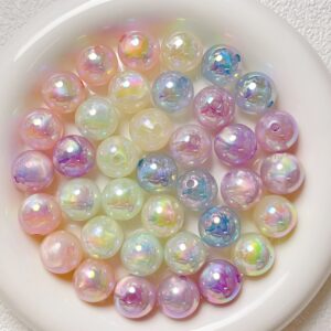 oly-2c9905843453def8be39f9c900e9f267 Wholesale Electroplated Glow in the Dark Acrylic Round Beads with Flowing Pattern for DIY Phone Charms Keychains Fashion Accessory Gift Boutique