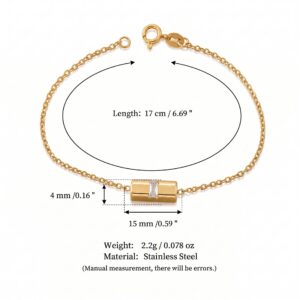 Square-cut white diamond gemstone gold bracelet