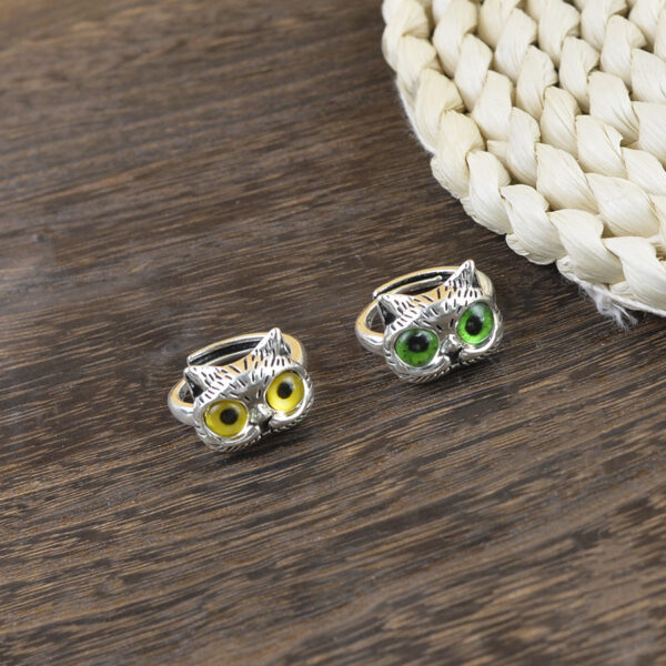 Wholesale Stylish Cat Shape Adjustable Ring Red Zinc Alloy Fashion Jewelry Accessory For Casual Gift Boutique Resale