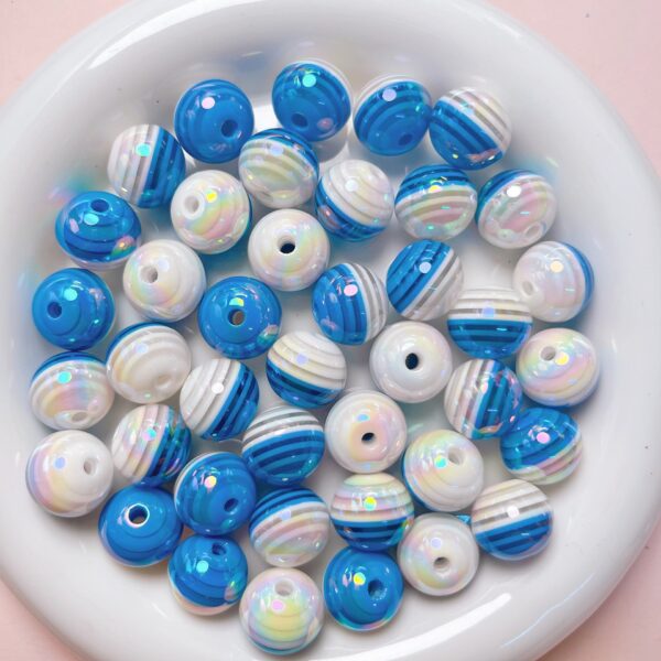 Wholesale 16mm Acrylic Electroplated Rainbow Striped Lollipop Beads for DIY Phone Charm Jewelry Making