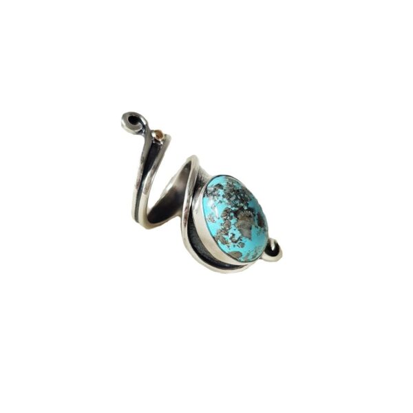 oly-2d2199df8e06bec13c19902c7b0b6bf1 Wholesale Bohemian Vintage Turquoise Open Ring Stylish Silver Tone Adjustable Women S Jewelry Gift For Party Boutique Resale