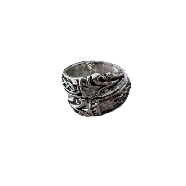 oly-2d42695e88448e959d04209609ea450d Wholesale Vintage Wolf Head Arrow Ring Adjustable Zinc Alloy Antique Finish Unisex Jewelry Accessory Good For Gift Or Resale