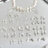 oly-2d4655597db6c967618392de05466042 Wholesale Chic Silver Alloy Bow Loose Beads, Color-Plated DIY Jewelry Craft Supply for Bracelet Necklace Making, Boutique Resale