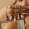 oly-2d971b65f44c8def1ee1a28d040bb185 Wholesale Stylish Pearl Ice Cream Bear Pendant Necklace Copper Electroplated Cute Casual Jewelry Accessory For Boutique Resale