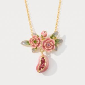 Peony flower necklace