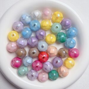 Wholesale Acrylic Heart Beads Candy Color Fine for DIY Jewelry Making Phone Charms Earrings Craft Supply