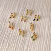 Wholesale Retro Geometric January Birthstone Earrings For Women Copper Everyday Jewelry Accessory For Gift Or Boutique Resale