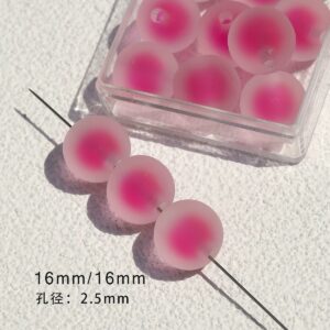 05-rose red / Size is about 16mm, hole diameter is about 3.3mm (sold by the piece)