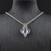 Wholesale Antique Silver Hollow Drop Pendant Necklace Retro Moonstone Style Trendy Jewelry Accessory For Boutique Resale