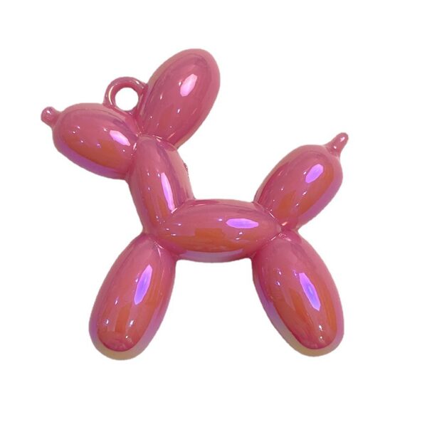 Wholesale Trendy Acrylic Balloon Dog Pendant Metallic Red for DIY Car Keychain Jewelry Making