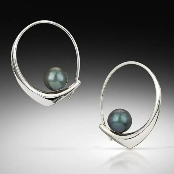 oly-2ef6390b64316e9f88b01b69d53e63a5 Wholesale French Minimalist Faux Pearl Hoop Earrings Silver Tone Vintage Style Zinc Alloy Boutique Resale Jewelry