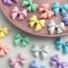 Wholesale Acrylic Balloon Bow Beads for DIY Phone Chain Jewelry Making, White Boutique Resale