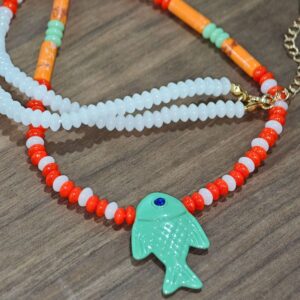Green fish necklace