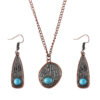 oly-2f4ea8cd56222d20b5a9ec73b24a662d Wholesale Chic Bohemian Cactus Turquoise Necklace And Earrings Set Electroplated Zinc Alloy Boutique Resale Fashion Accessory