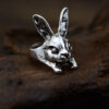 oly-2f5cec71aed4cd83bff632cb9788c628 Wholesale Antique Silver Zinc Alloy Cyberpunk Rabbit Open Ring Unisex Animal Jewelry Gift