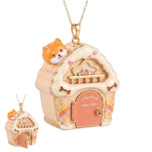 Dog flesh-colored house necklace