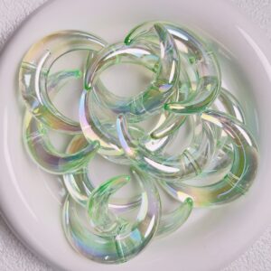 13 - center hole - transparent green (non-fluorescent) / Size is about 35 * 47mm, aperture is about 2.9mm