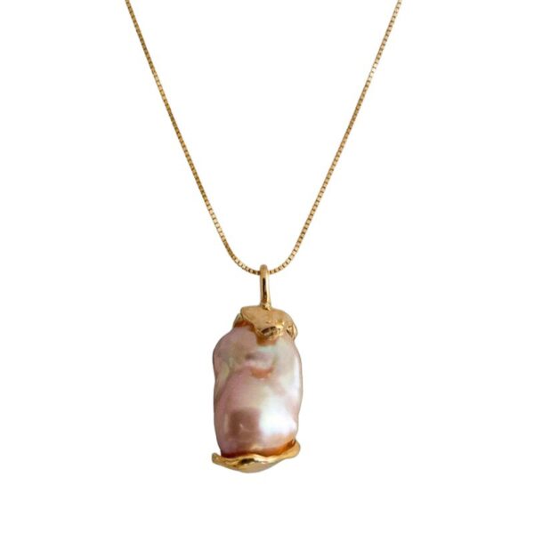 oly-2fe96f5ac12cfe8c71f872d33119c76b Wholesale Retro Irregular Baroque Pearl Pendant Necklace Gold Plated Copper Chain Stylish Women S Jewelry Gift