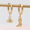 oly-2fea5476d82bbc8938c5a6e5497f53b6 Wholesale Copper Electroplated Cowboy Earring Set With Zircon Western Boot And Hat Design Fashion Accessory For Party Boutique Resale