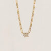 oly-3000cb0660e8ee69224237d14131bc73 Wholesale Titanium Steel Electroplated Zircon Pendant Necklace Chic Geometric Pear And Square Design Fashion Jewelry Gift For Women