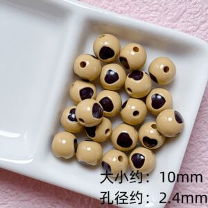 17-light coffee / Size is about 10mm, hole diameter is about 2.4mm
