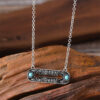 oly-3064fab7e23eeeb5c5898ddfb95e5598 Wholesale Vintage Turquoise Arrow Pendant Necklace With Antique Silver Finish And Geometric Hollow Design A Trendy Jewelry Accessory