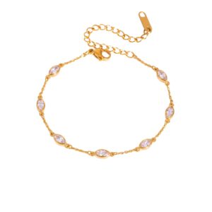 Marquise zircon thin bracelet