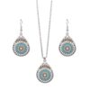 oly-30e9d763adea10189c9a2d67fd425109 Wholesale Vintage Turquoise Pendant Necklace Earring Set Zinc Alloy Geometric Jewelry Set Boutique Resale Party Accessory