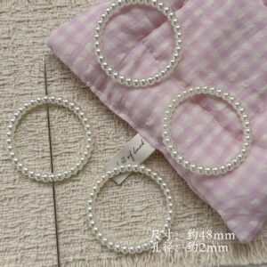 02-Imitation Pearl Openwork White Circle / Sold per piece