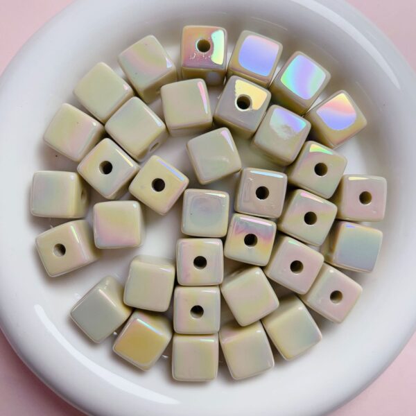 Wholesale Electroplated Acrylic Square Beads (14mm) for DIY Phone Straps, Keychains & Hair Accessories – Trendy Craft Supply