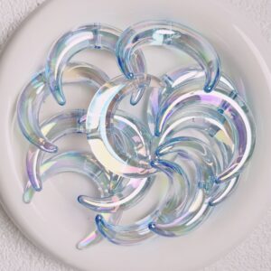 11 - center hole - transparent blue (non-fluorescent) / Size is about 35 * 47mm, aperture is about 2.9mm