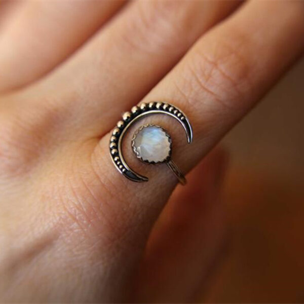 Wholesale Fashionable Star Moon Ring Alloy Electroplated Adjustable Unisex Jewelry Accessory Gift