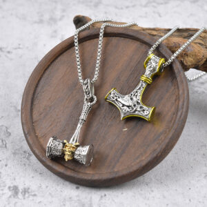 oly-31c96bd146076218b5e14c1dbae2c154 Wholesale Hammer Pendant Necklace Norse Mythology Hip Hop Long Chain Zinc Alloy Jewelry Fashion Accessory Gift