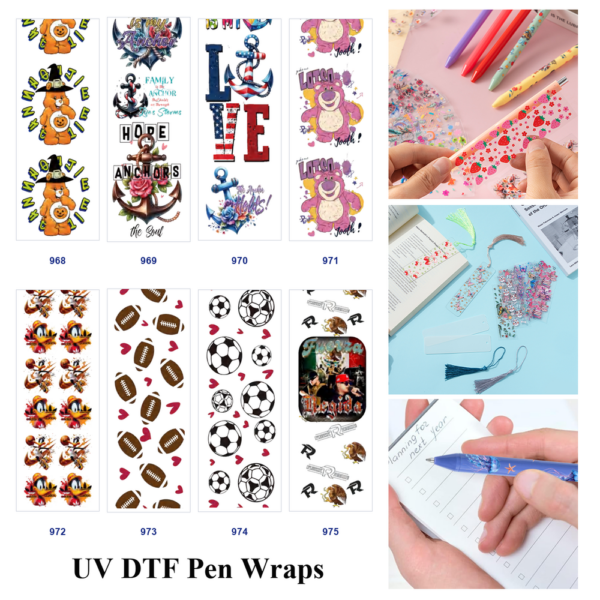 oly-31e1142d6ba8982b37a555a58b09bce8 Wholesale 2/8/16pcs Festival Bear Anchor Letter Sports Ball Cartoon Character Print Pen and Bookmark Stickers UV DTF Wraps OLY Exclusive