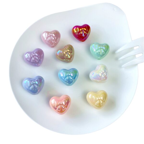 Wholesale UV-Plated Acrylic Butterfly Heart Beads for DIY Phone Chain Keychain Craft Supply