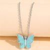 Wholesale Stylish Blue Butterfly Turquoise Inlay Choker Necklace For Women Trendy Collarbone Jewelry Gift
