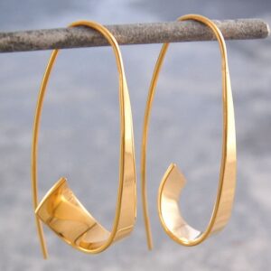 Wholesale Retro Geometric Hoop Earrings Spiral Polished Alloy Party Wear Jewelry Accessory