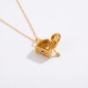 Wholesale Electroplating Copper Strawberry Cake Pendant Necklace Triangle Open Close Design Fashion Jewelry Accessory