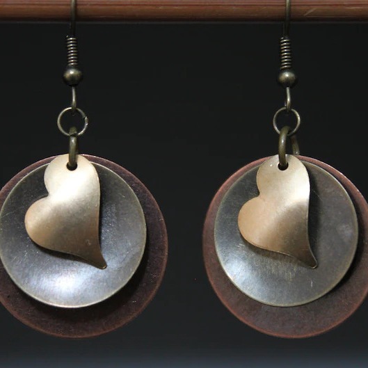oly-32c5b0c702eebd0567649e21b2ec7081 Wholesale Retro Bohemian Multi Layer Heart Pendant Earrings Alloy Jewelry Accessory Trendy Gift For Women